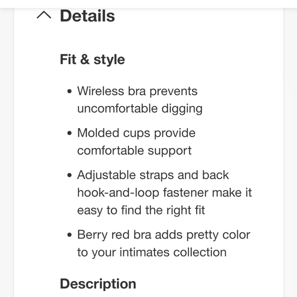 NWT Auden wire free bra 44D - Picture 6 of 11